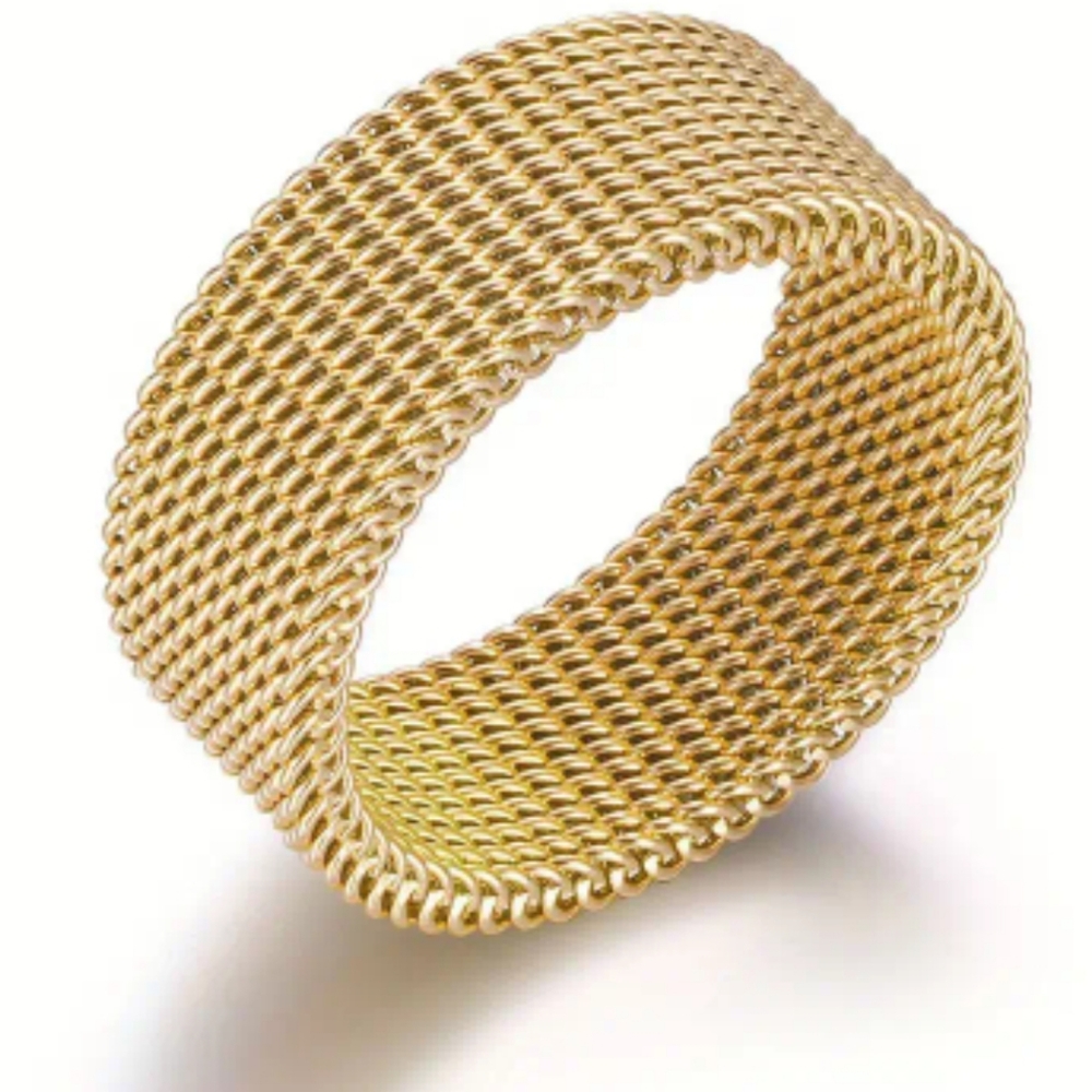 Silver Titanium Steel Mesh Band